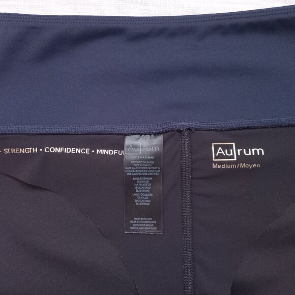 Aurum Amore Cropped Leggings Women's Navy Blue Designed in Canada Size Medium - Picture 2 of 6